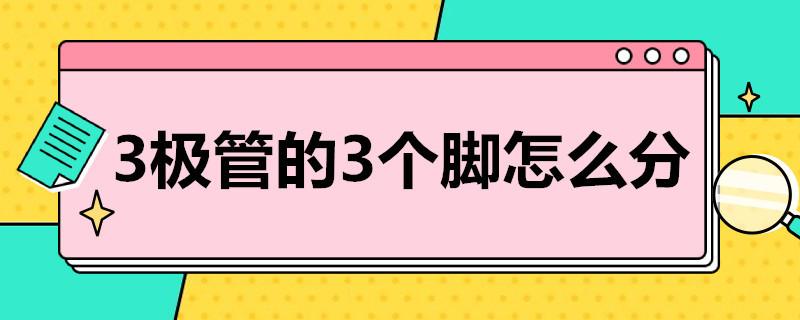 3极管的3个脚怎么分