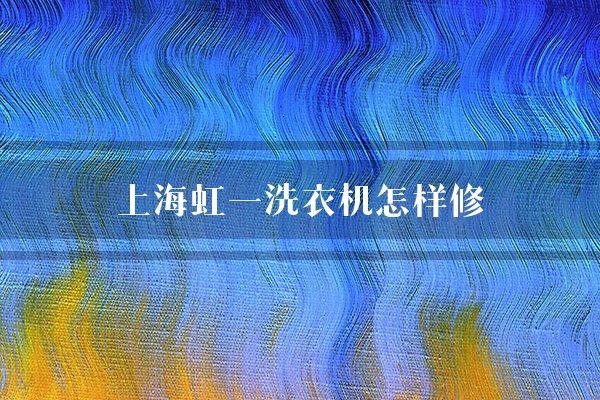 上海虹一洗衣机怎样修